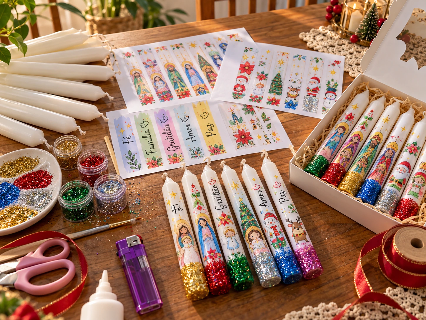 Simple materials for personalizing candles